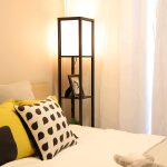 Vloerlamp met 3 planken zwart vintage industrieel ZAZA Home