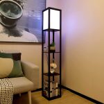 Vloerlamp met 3 planken zwart vintage industrieel ZAZA Home