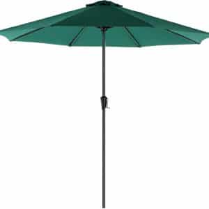SONGMICS parasol, Ø 300 cm, tuinparasol, marktparasol, UV-bescherming tot UPF 50+, terrasparasol, zonwering, scharnierend, met slinger, zonder standaard, tuin, balkon, terras, donkergroen GPU30GN
