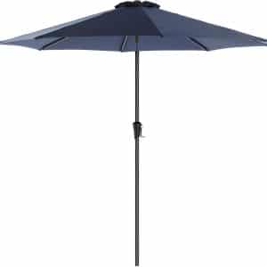 SONGMICS parasol, Ø 300 cm, tuinparasol, marktparasol, UV-bescherming tot UPF 50+, terrasparasol, zonwering, scharnierend, met slinger, zonder standaard, tuin, balkon, terras, marineblauw GPU30BU